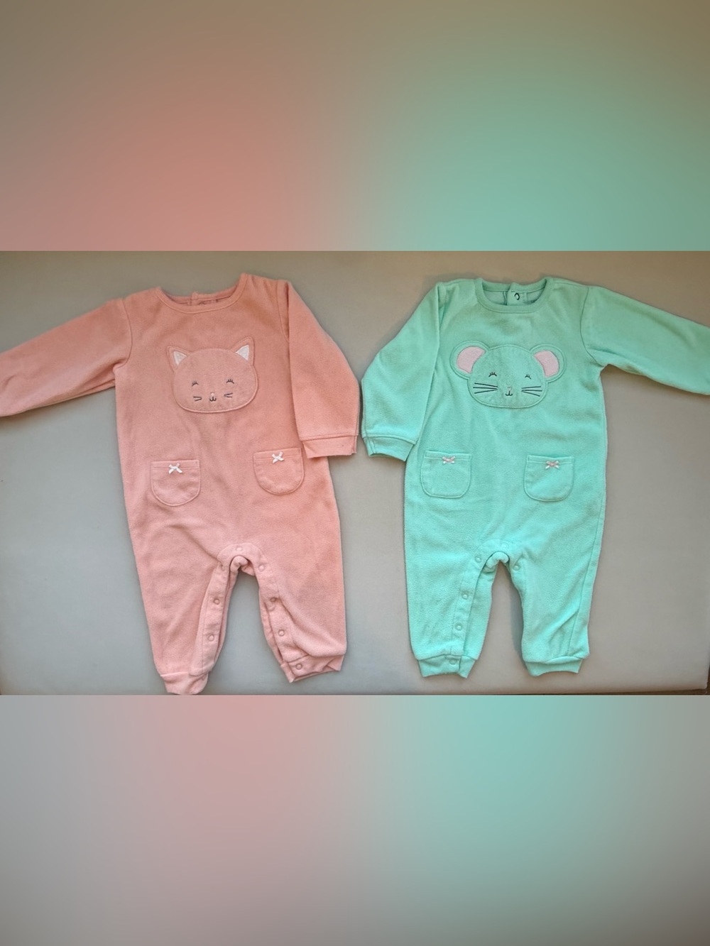 Adorable Baby Cat & Mouse Rompers – 2-Piece Set 🐱🐭